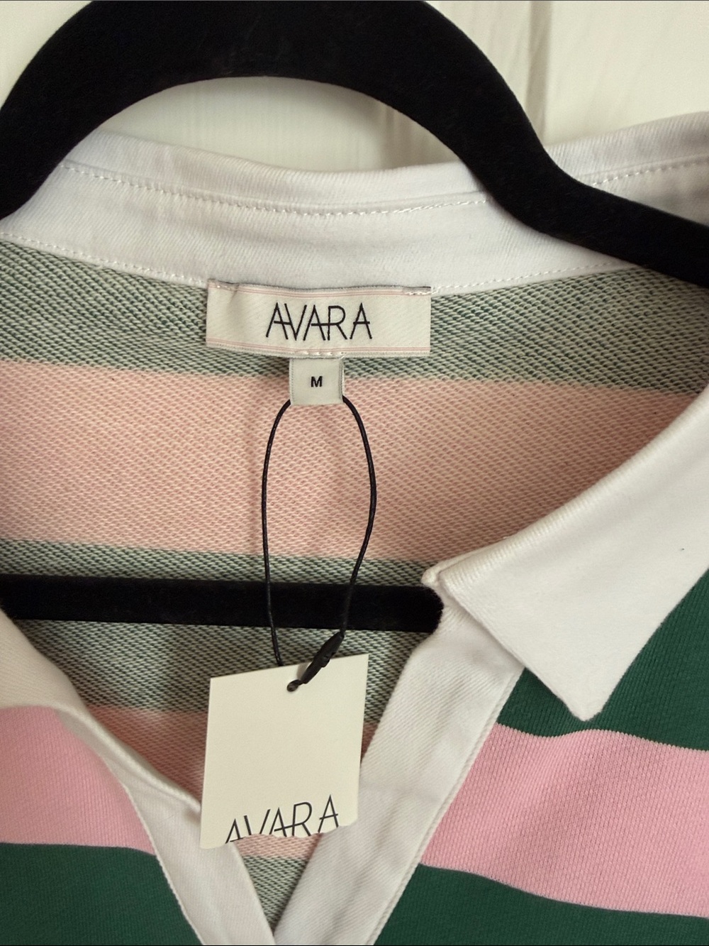 Avara Pink & Green Striped Rugby Polo - Picture 3 of 5